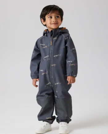 Name It Softshell Suit Alfa08  Grey Pinstripe Airplane