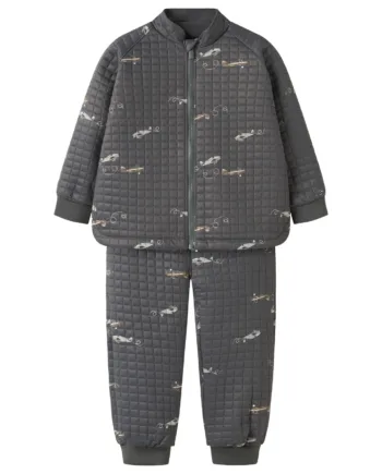 Name It Quilt Sæt Moon Grey Pinstripe